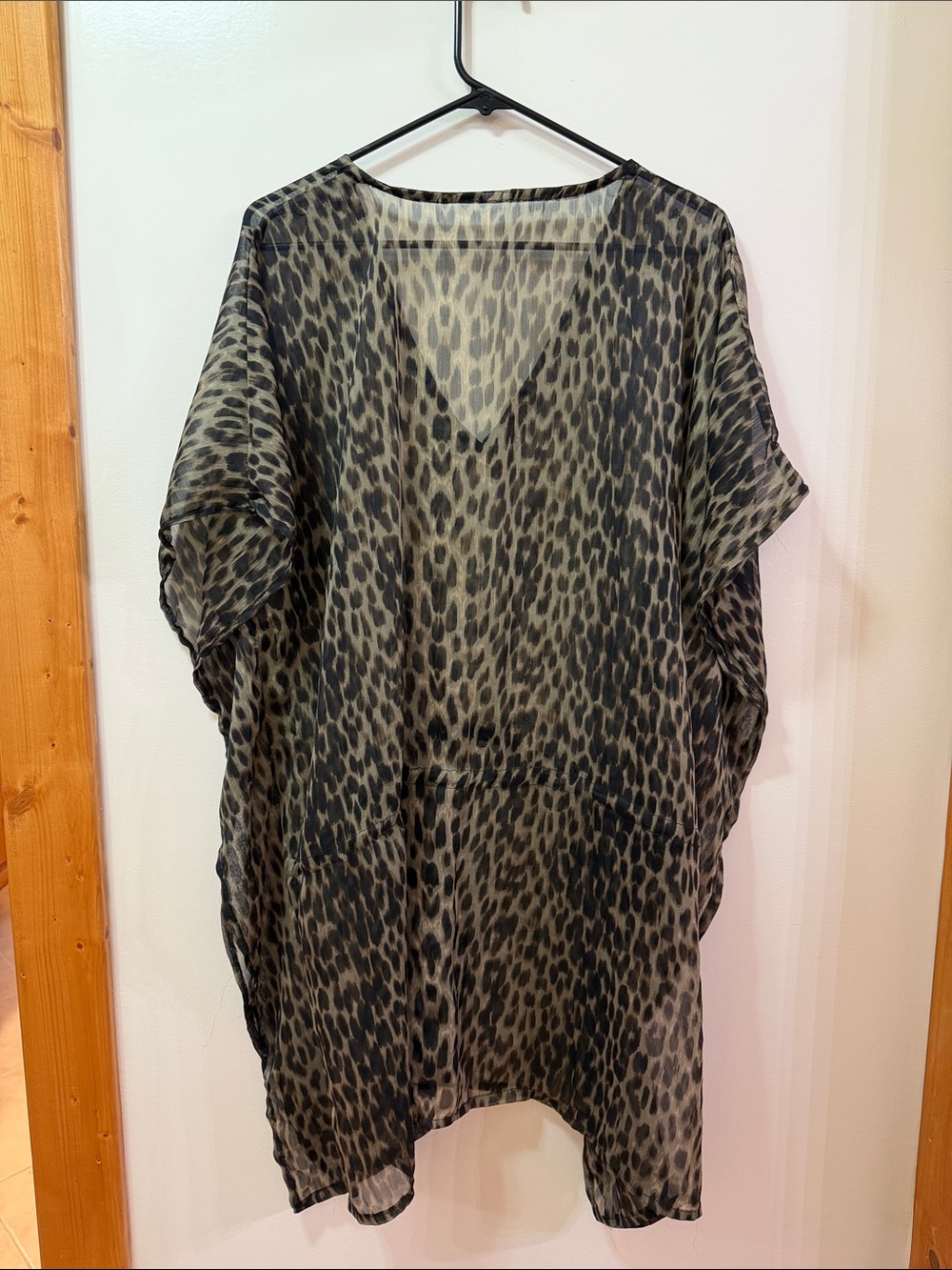 Women’s Sheer Leopard Swim Cover-Up in Olive/Black. All in One Size. NWOT - Picture 3 of 3